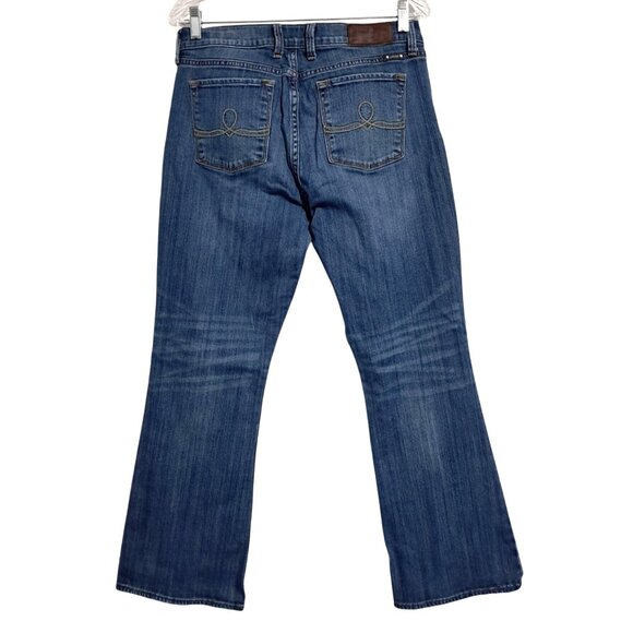 Y2K Lucky Brand Sofia Bootcut Jeans Size 12/31 Red Zipper Tape Clover Rope Pocke - Picture 2 of 12
